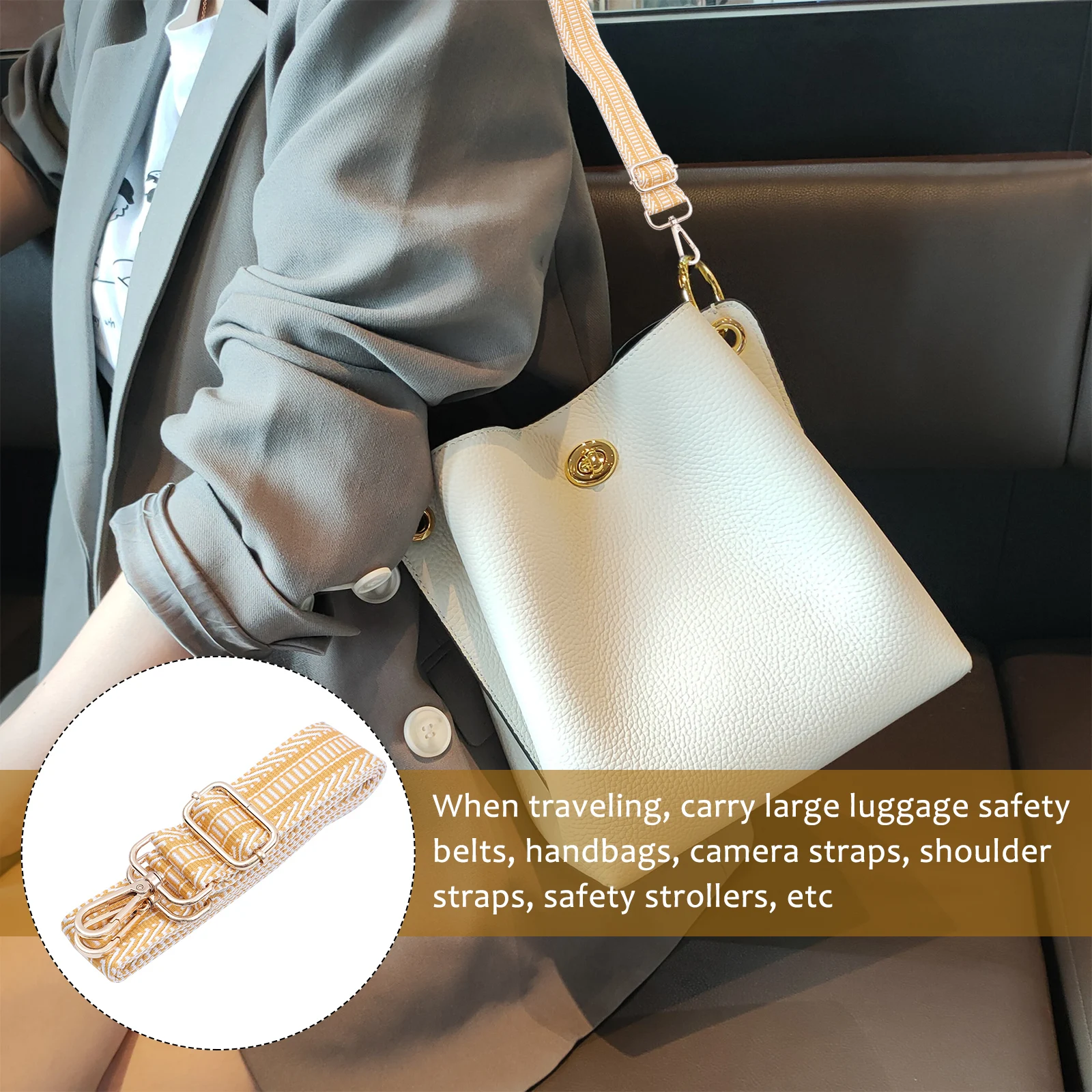 

Contrast Striped Strap Replacement Purse Straps Bag Wallet Crossbody for Handbags Cotton Webbing Miss