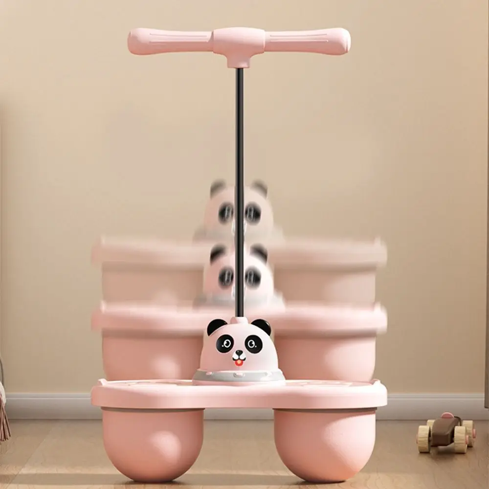 Cartoon Panda Palla da salto Giocattoli Doppia palla con manico Palla rimbalzante per bambini Antiscivolo Durevole Palla che rimbalza all'aperto Giocattolo che rimbalza