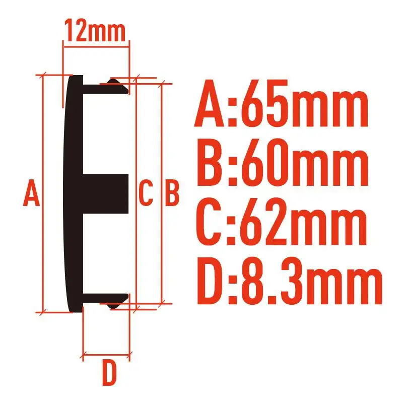 4 Stück 65 mm 2,6 Zoll Radnabenkappen mit Anti-Fall-Befestigung, 62,2 mm Innendurchmesser, universelle Radnabenabdeckung, Radnabenkappe für Autos, Neu – Detail 7