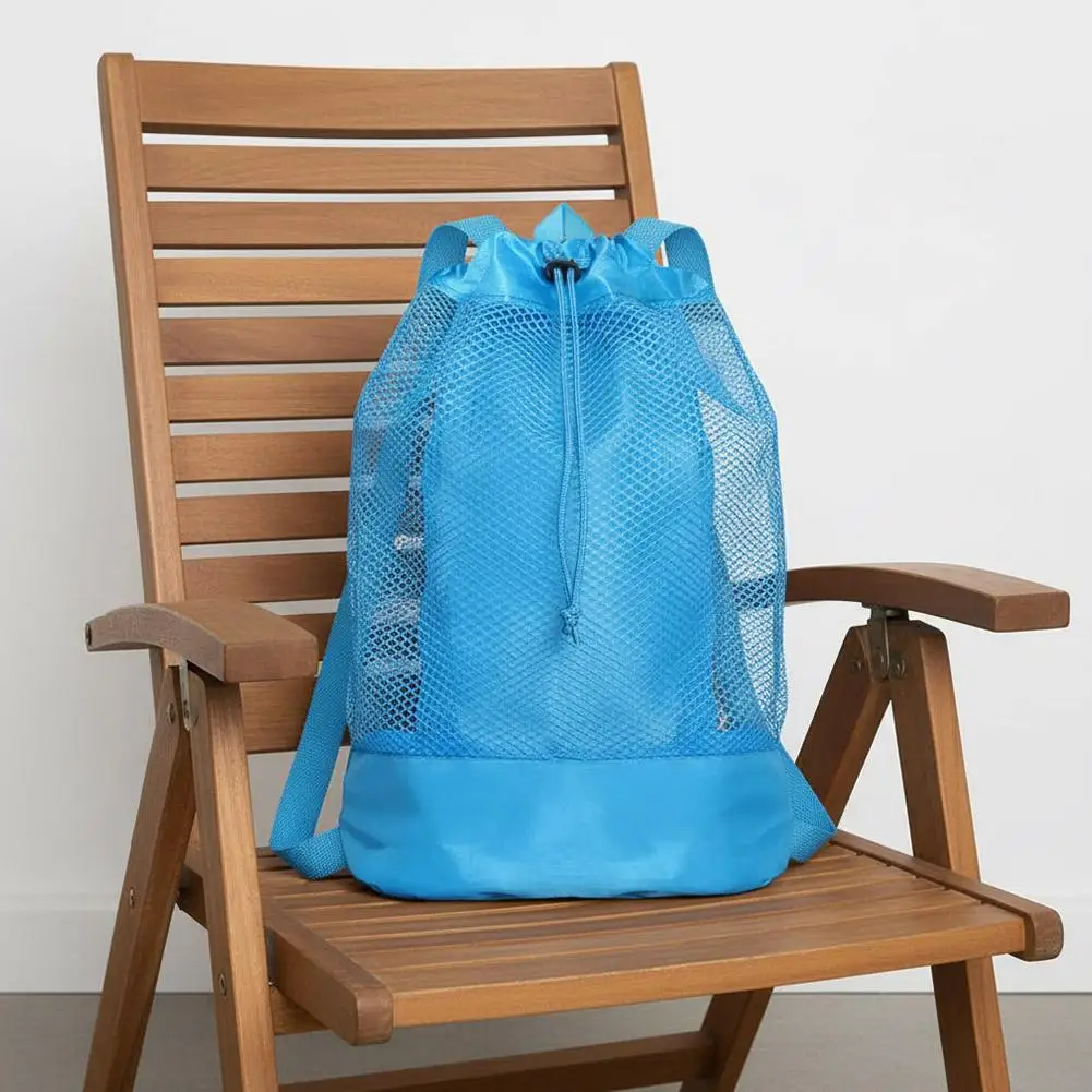 Extra-Large Sand-Resistant Drawstring Beach Backpack - Kids Pool Toys Storage Bag for Shell Collecting, Travel & Fitness 1pcs