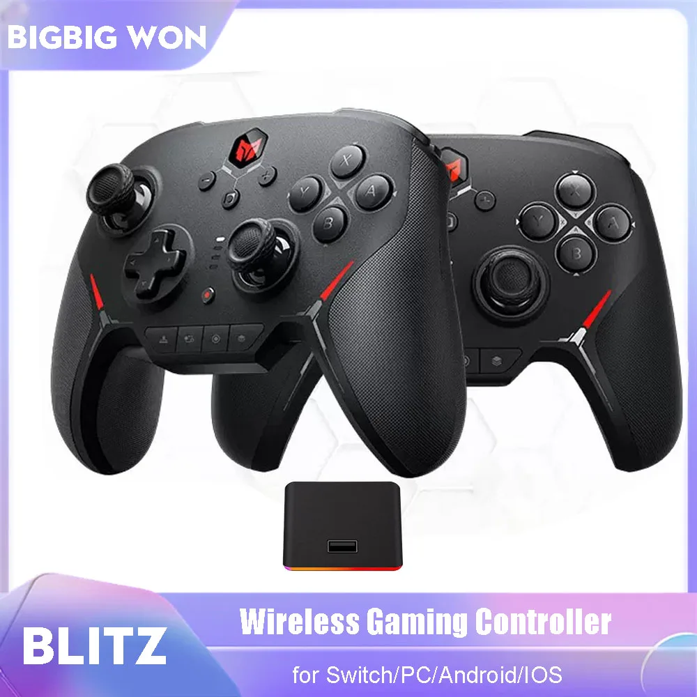 BIGBIG WON Blitz Wired Game Gamepad Wireless Bluetooth E-Sport Video Gaming Controller with Charger Base for Switch/PC/Android