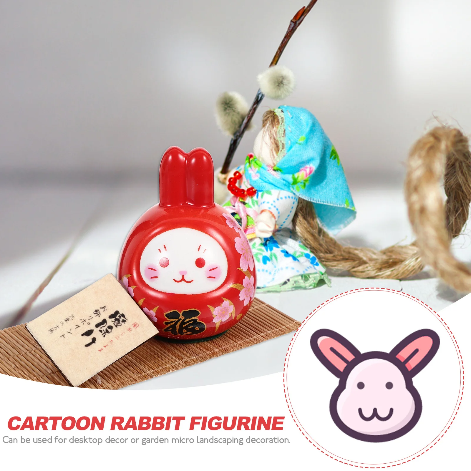 

Ceramic Rabbit Adornment Lovely Bunny Desktop Decor Home Micro Landscape Decoration Rabbit Figurine Lovely Bunny Decoration