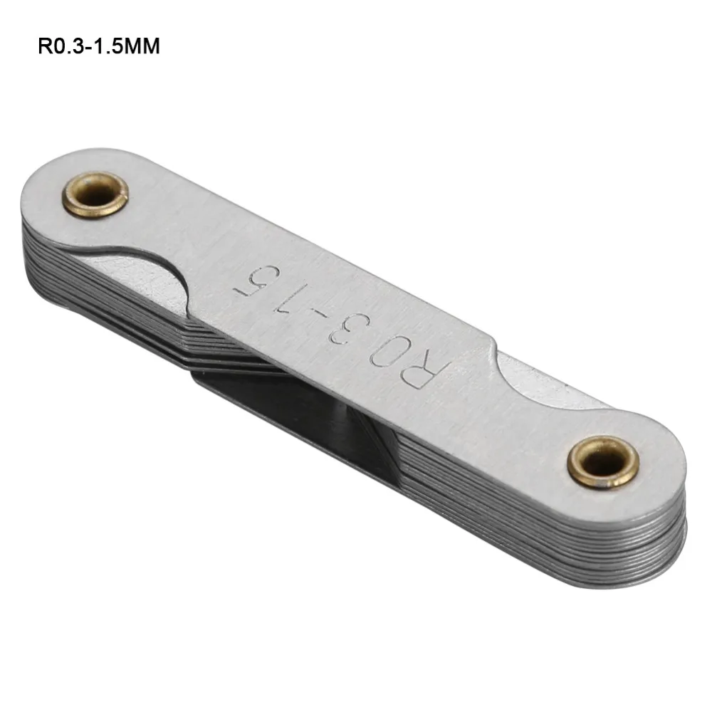 Stainless Steel Radius Fillet Gauge External Internal Concave Convex Thread Pitch Gauge R0.3-1.5MM Fillet Gauge Set