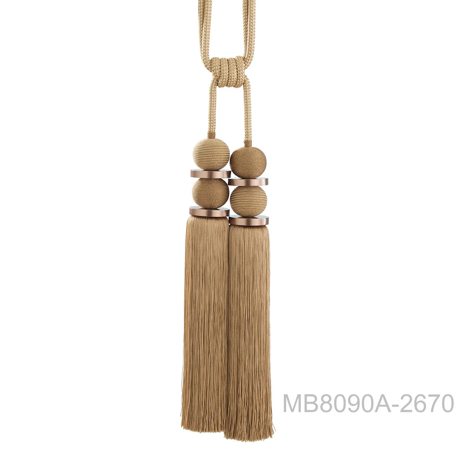 European Noble Simple Neoclassical Modern Double Head Tassel Curtain Tiebacks  Elegant Home Decor for Windows (Set of 2)