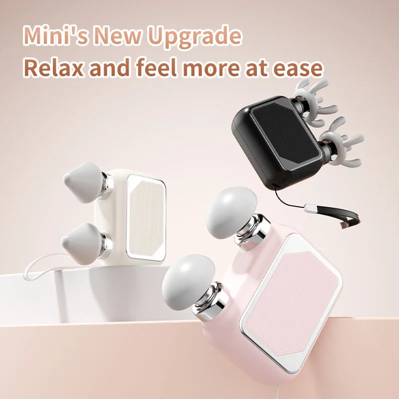 Jinkairui Mini Pocket Brushless Fascia Gun Multi Heads Portable Deep Tissue Muscle Massager Sport Fitness Body Pain Relief