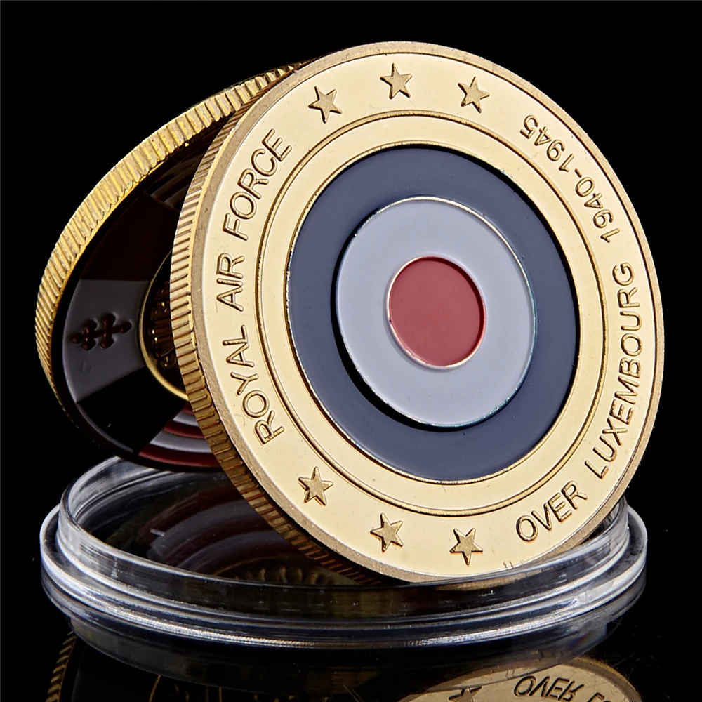 

Luxembourg Royal Air Force Retired Gold Plated Coin Military Commemorative Coin Euro Fancy Challenge Coin Collectibles