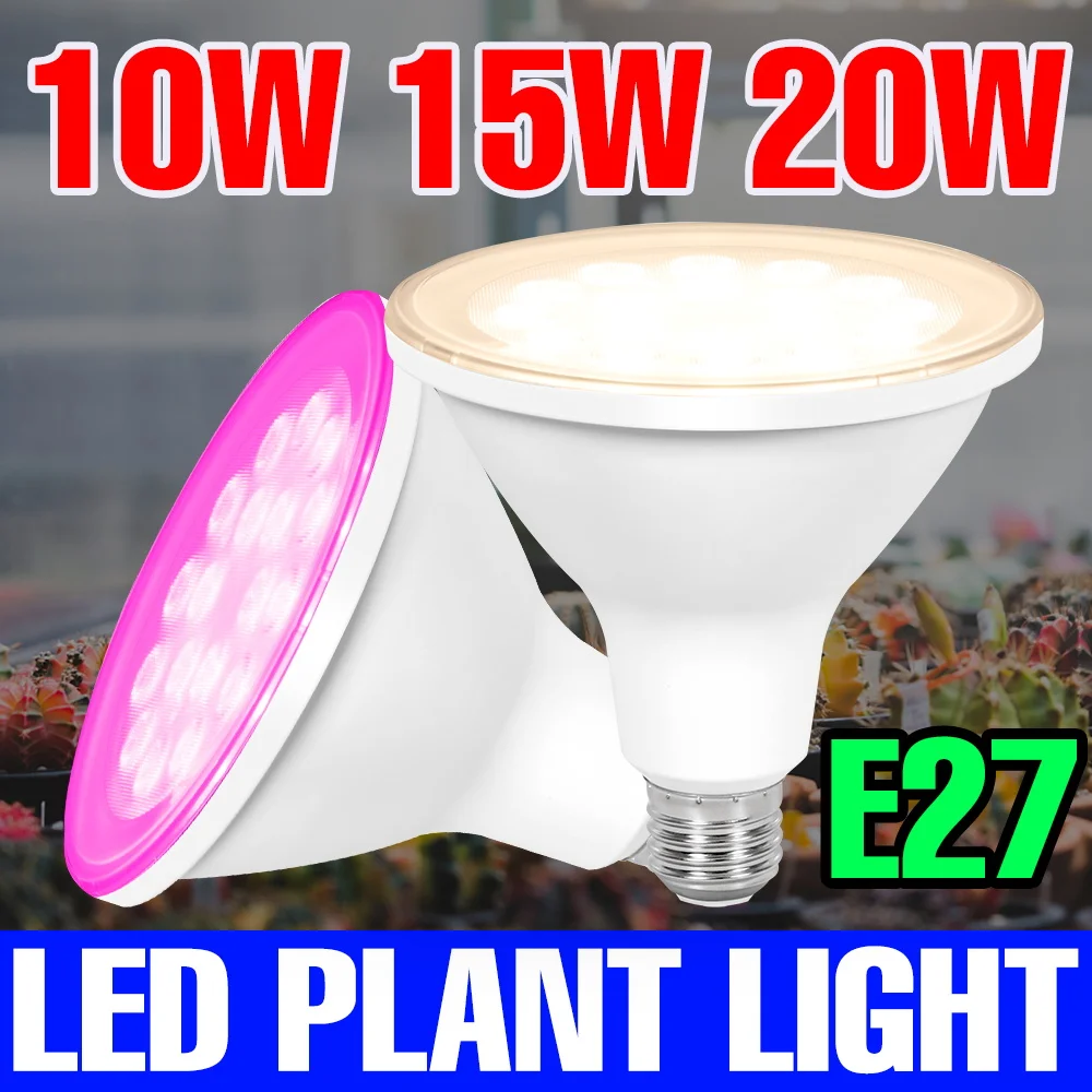 

20W E27 LED Grow Light Full Spectrum Indoor Flower Vegetables Potted Plant Growbox Sunlight Hydroponics Fill Lighting AC100-277V