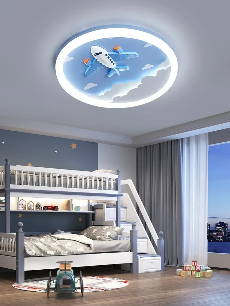 SANDYHA Nordic Cartoon LED Ceiling Light Kids Bedroom Study Modern Circular Acrylic Lampshade Playroom Decor 2024