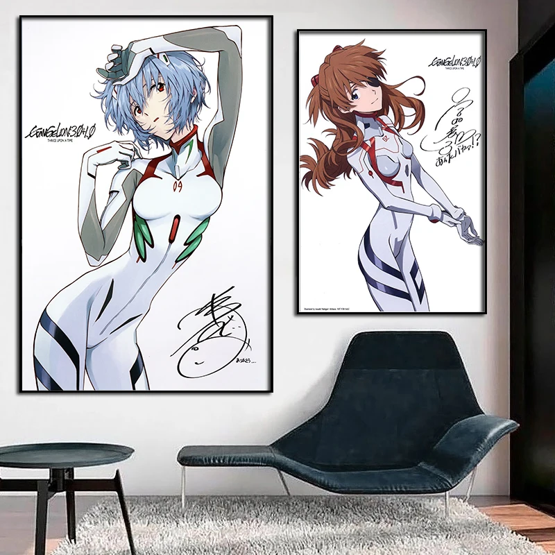 Neon Century Evangelion Final Animation Poster EVA Asuka Ayari 2D Rahmenlose Leinwand Malerei Schlafzimmer Dekoration Peripherie