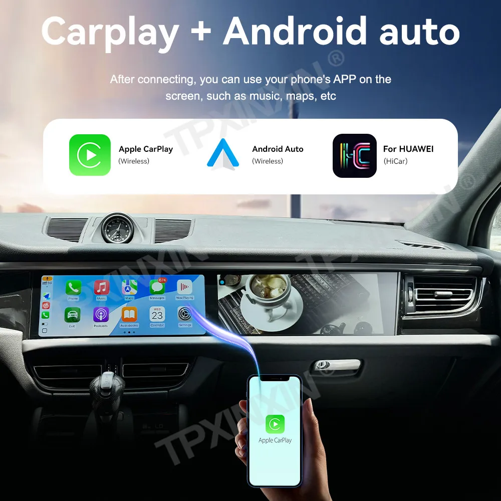12.3 Inch Screen Car Radio For Porsche Macan 2018-2024 Android Auto GPS Navigation Multimedia Video Stereo Receiver Head Unit