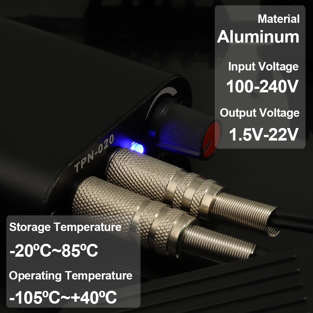 Black/Blue/Red Tattoo Power Supply with Tattoo Foot Pedal Switch Clip Cord for Tattoo Machine Gun Tattoo Beginner Accessorie