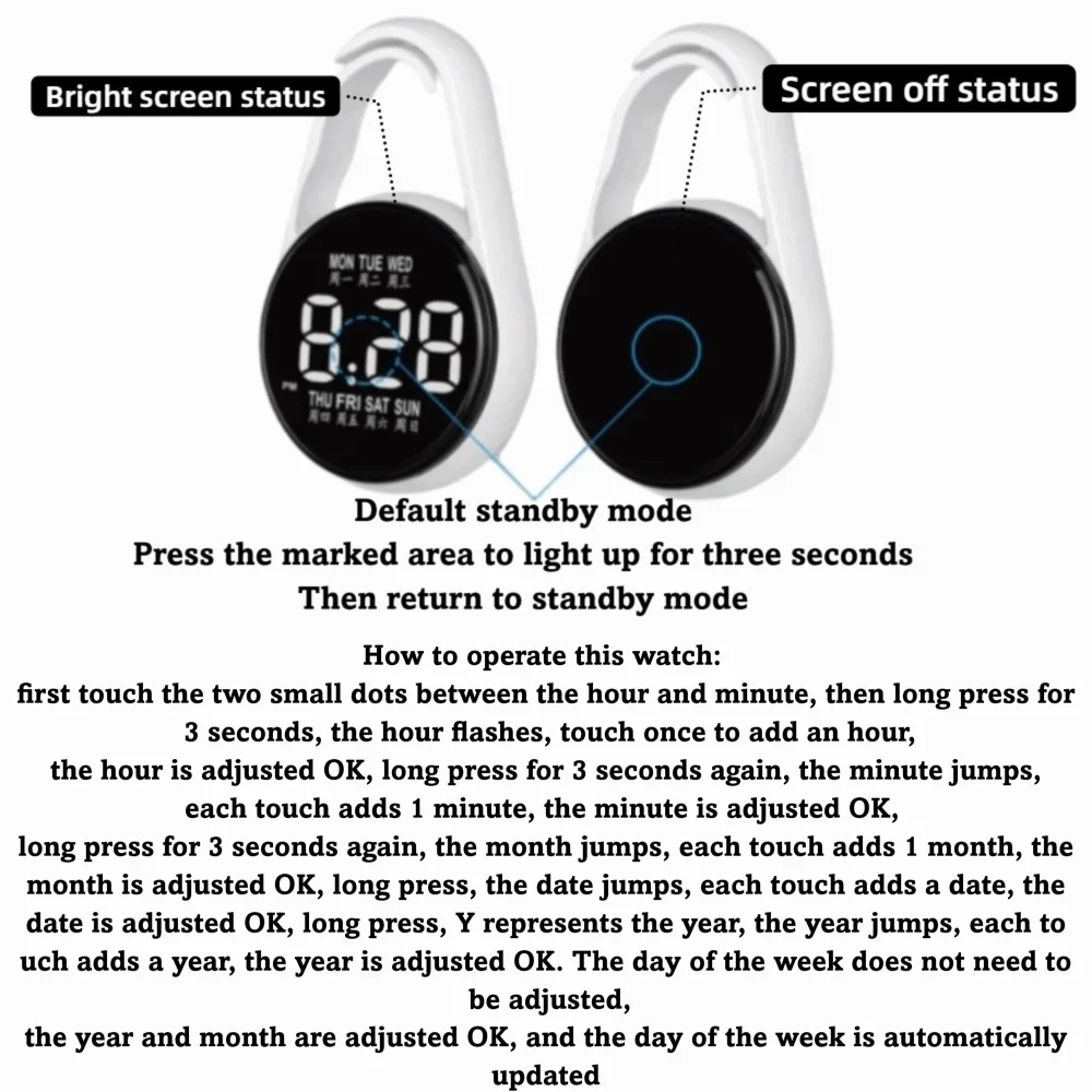 LED Electronic Hanging Watch Digital Display Waterproof Pocket Watch Portable Pocket Style Luminous Pocket Watch