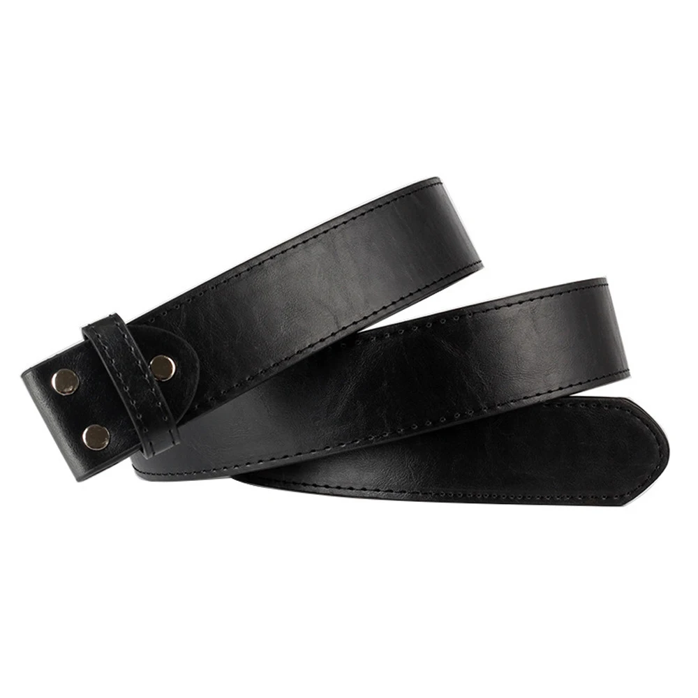 Fashion Screw PU Belt No Buckle Men Women Long Strap 3.8cm