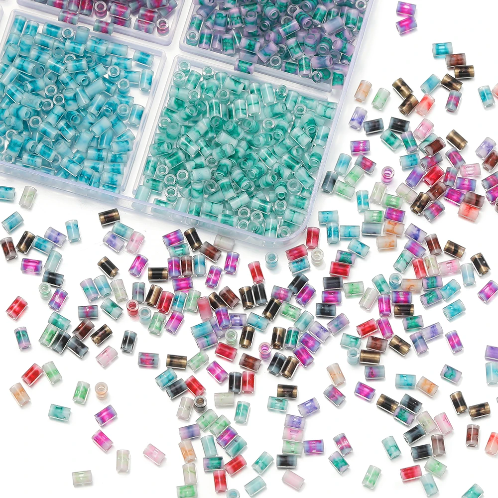 10 جرام/وحدة أنبوب زجاجي ملون بذور الخرز فاصل سحر فضفاض حبة ل سوار ذاتي الصنع قلادة مجوهرات العثور على مستلزمات صناعة