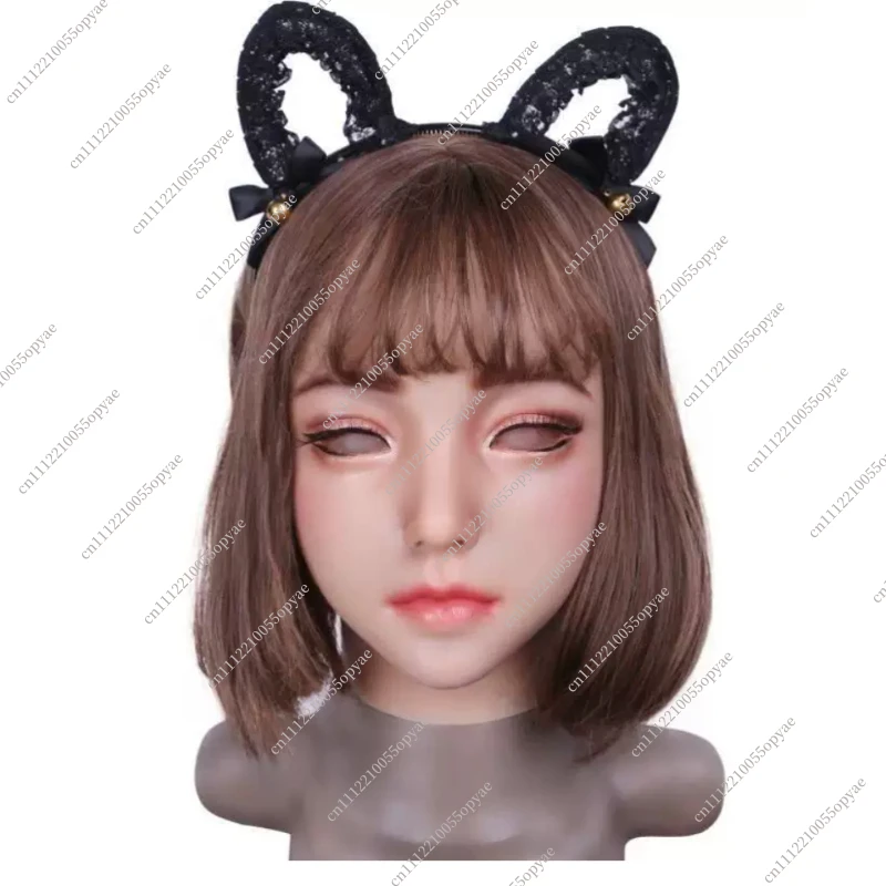 Full Head Silicone Mask Female Realistic MTF Transgender, Adult Cosplay Male to Female Kigurumi Face Cover Unisex Drag Queen