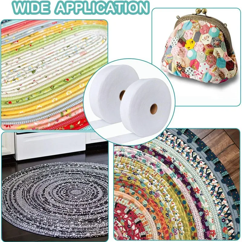 2Roll Jelly Roll Batting Strip 2 1/4In Cotton Blend Fleece Batting On A Roll Total 70Yard For Jelly Roll Rugs,Throw Rugs