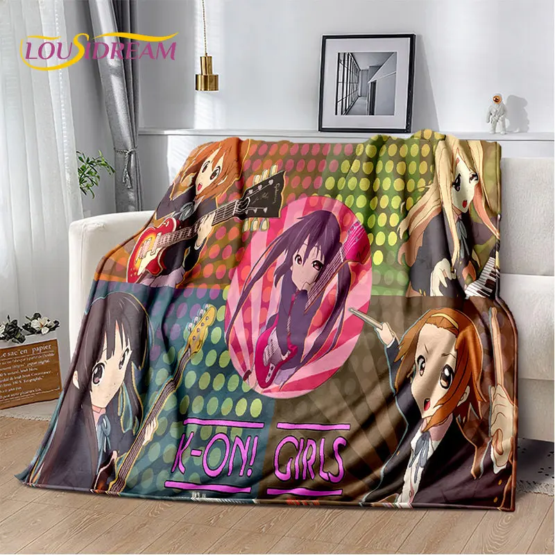 K-ON Cartoon Cute Lolita Kawaii Girls Soft Plush Blanket,Flannel Blanket Throw Blanket for Living Room Bedroom Bed Sofa Picnic