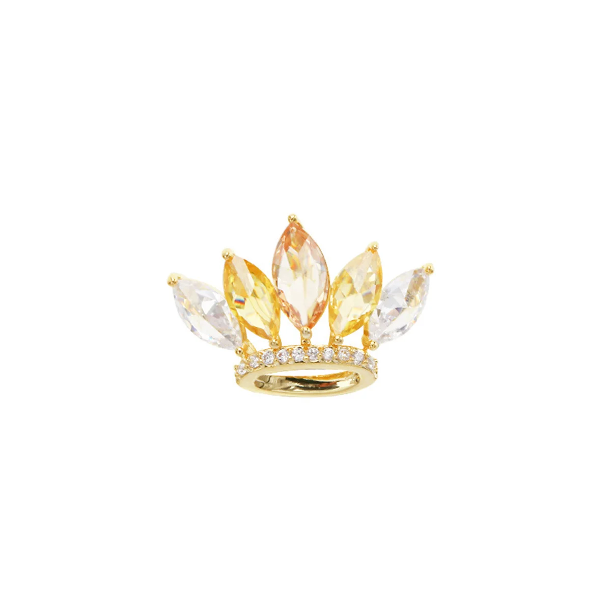 

Mini Brooch with Crown Design Zircon Decorated Metal Brooch for Women Anti-Creep Button Secure Stylish Wear Comfortable Polished