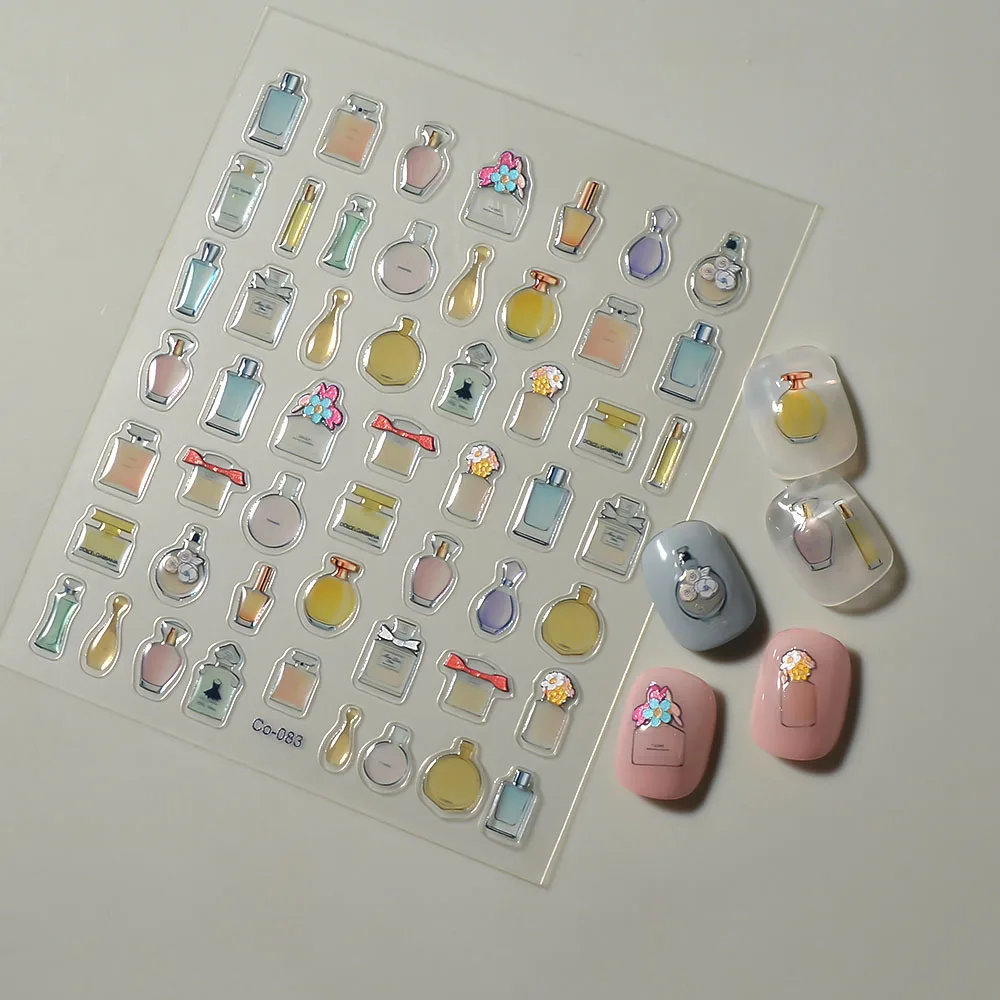 5d Jelly Nail Sticker Parfum Schuifregelaars Reliëf Bruiloft Nail Art Ontwerp Op Maat Stickers Manicure CO-083