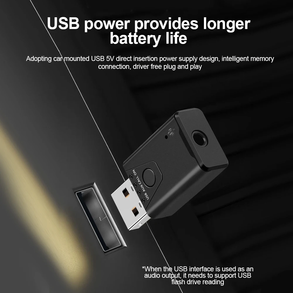 บลูทูธ 5.4 ตัวรับสัญญาณไร้สายอะแดปเตอร์เสียงเพลง 3.5 มม.AUX USB Bluetooth Audio Receiver สําหรับแล็ปท็อปวิทยุสเตอริโอเพลงรถยนต์
