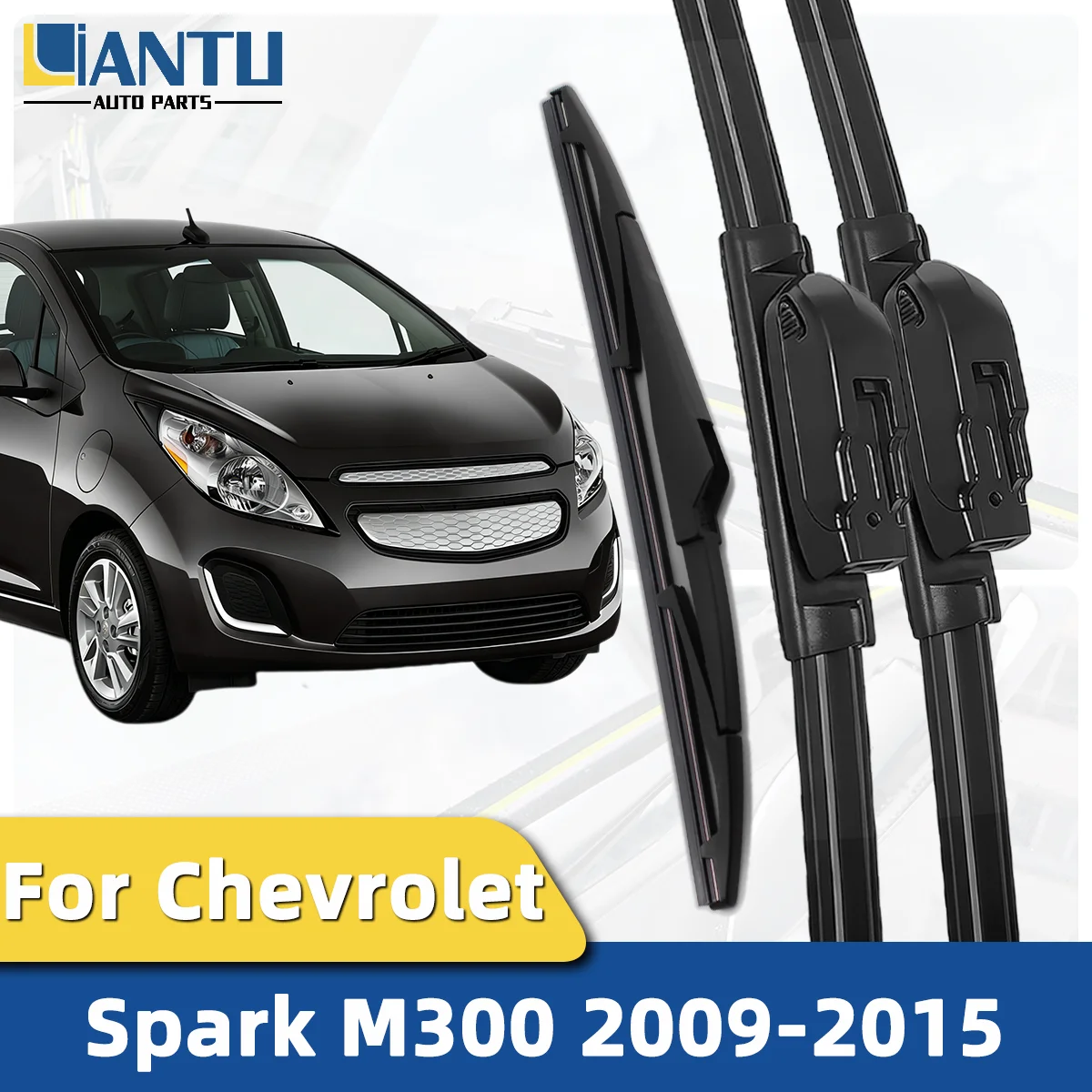 1/3-teiliges Front- und Heckwischer-Set für Chevrolet Spark M300 2009-2015 Windschutzscheibenwischer Geräuscharmer Wischer Autozubehör 2014