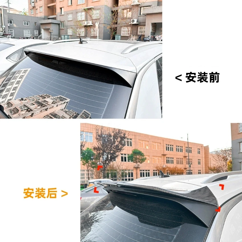 For Volkswagen T-Roc  2017 + Car Roof Spoiler Extension Rear Spoiler Cap Wing Car Rear Trunk Lid Wing Trim Kit