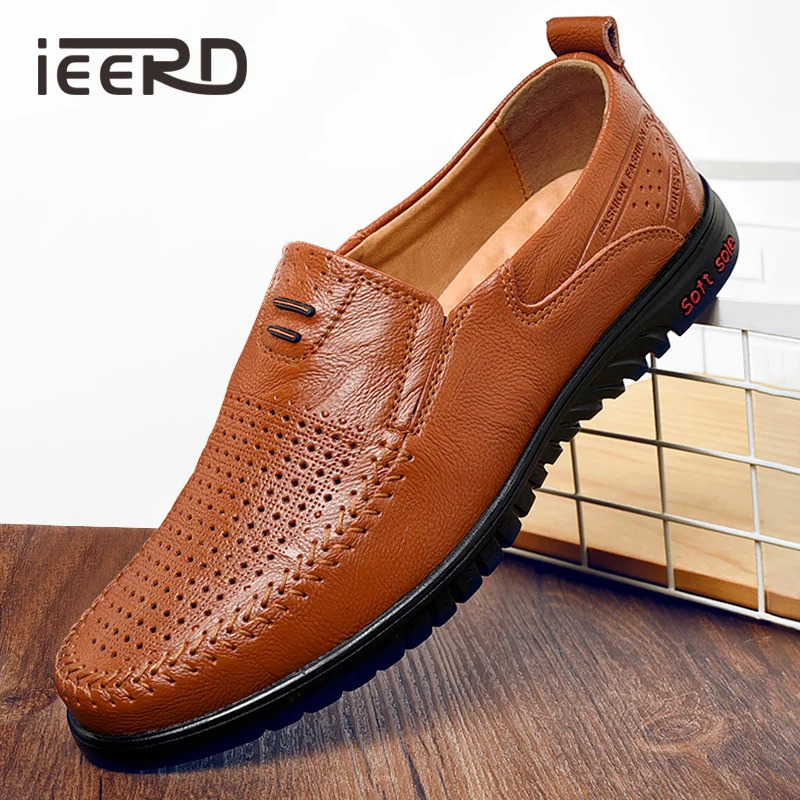 

Leather Men Loafers Slip On Flats Casual Shoes For Men Moccasins Super Comfortable Men Footwear For Summer And Spring