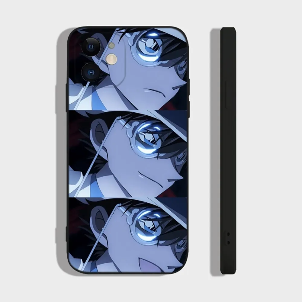 Anime D-Detective C-Conan Phone Case For iPhone 14,13,12 Mini 11 Pro XR,X,XS,MAX 6S,7,8 Plus Silicone Cover Soft black