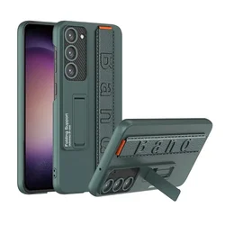 Galaxy S25 Ultra Wrist Strap Kickstand Hard Shell Phone Case for Samsung Galaxy S25 Plus S24 S23 Ultra Protective Case