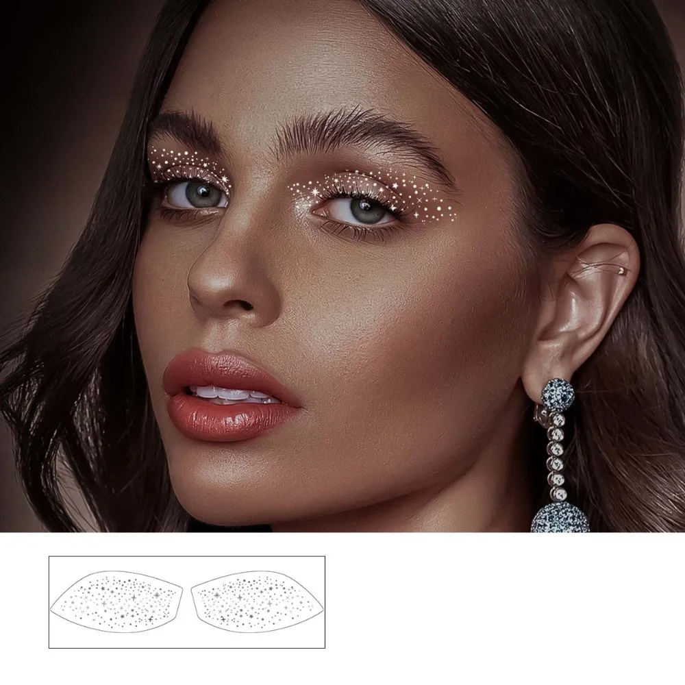 DIY Bronzing Face Temporary Tattoo Star Dots Sparkle Eye Shadow Freckle Tattoo Freckle Makeup Convenient Face Tattoo Sticker