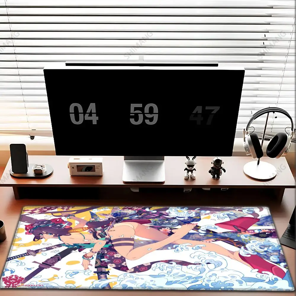 Cute Anime Girl Mouse Pad Pink Mousepad Big Kawaii Mouse Mat Computer Large Play Rubber rug Girls Desk Mat Girls Beautiful 90x40