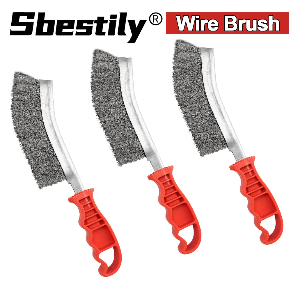 Multi-function Tool Wire Brush Metal Rust Removal Roller Brush Polishing Barbecue Cleaning Brush Long Handle For Rust Removal