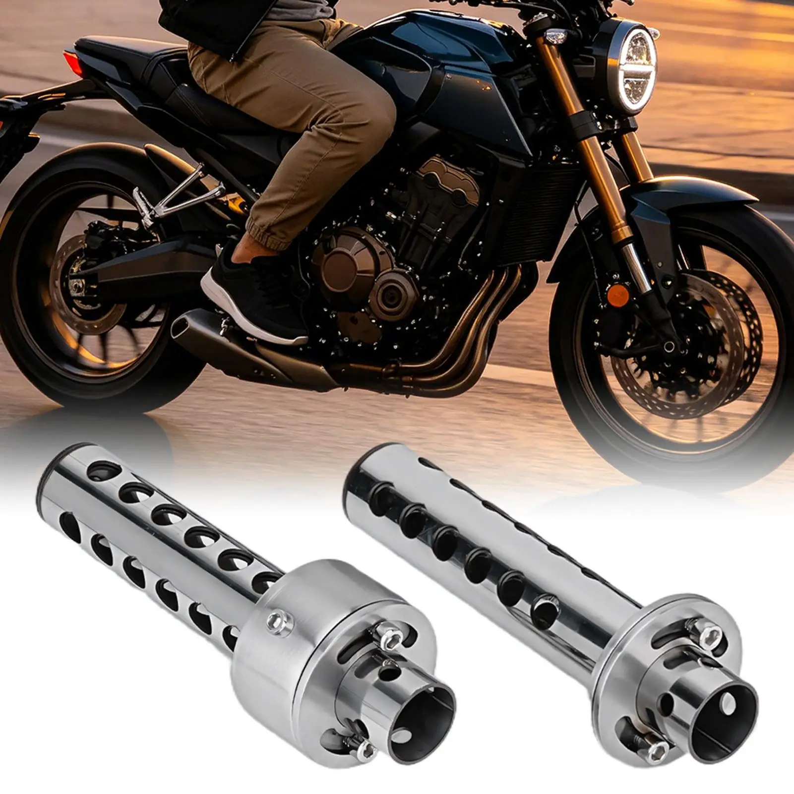 Dirt Bike Muffler Stainless Steel Adjustable Modification Accessories Motorcycle Exhaust Pipe Muffler For City Streets Forest