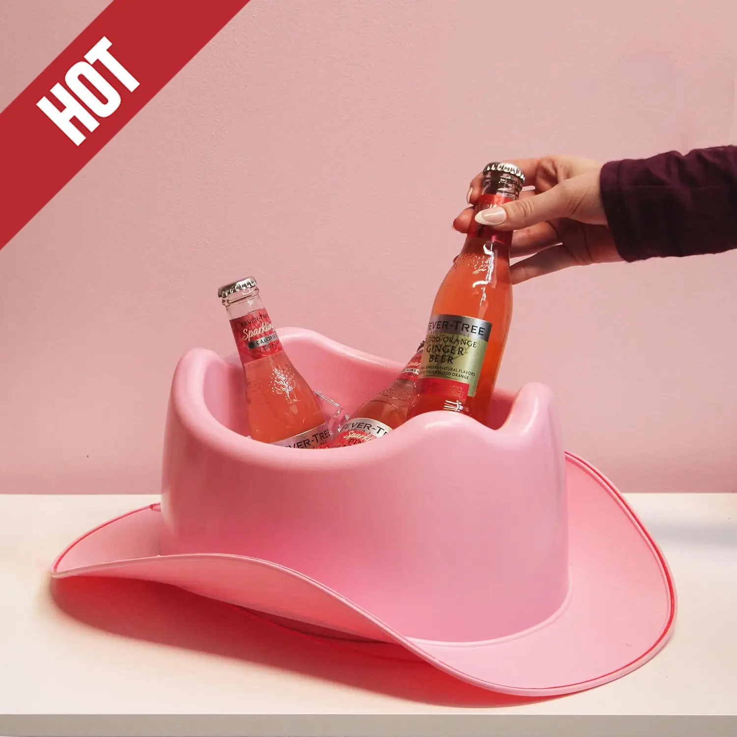 

Drinking Buddies Light Up Cowboy Hat Ice Bucket - Cowgirl Hat Shaped Ice Bucket Cooler, LED, Perfect For Parties & Celebrations,