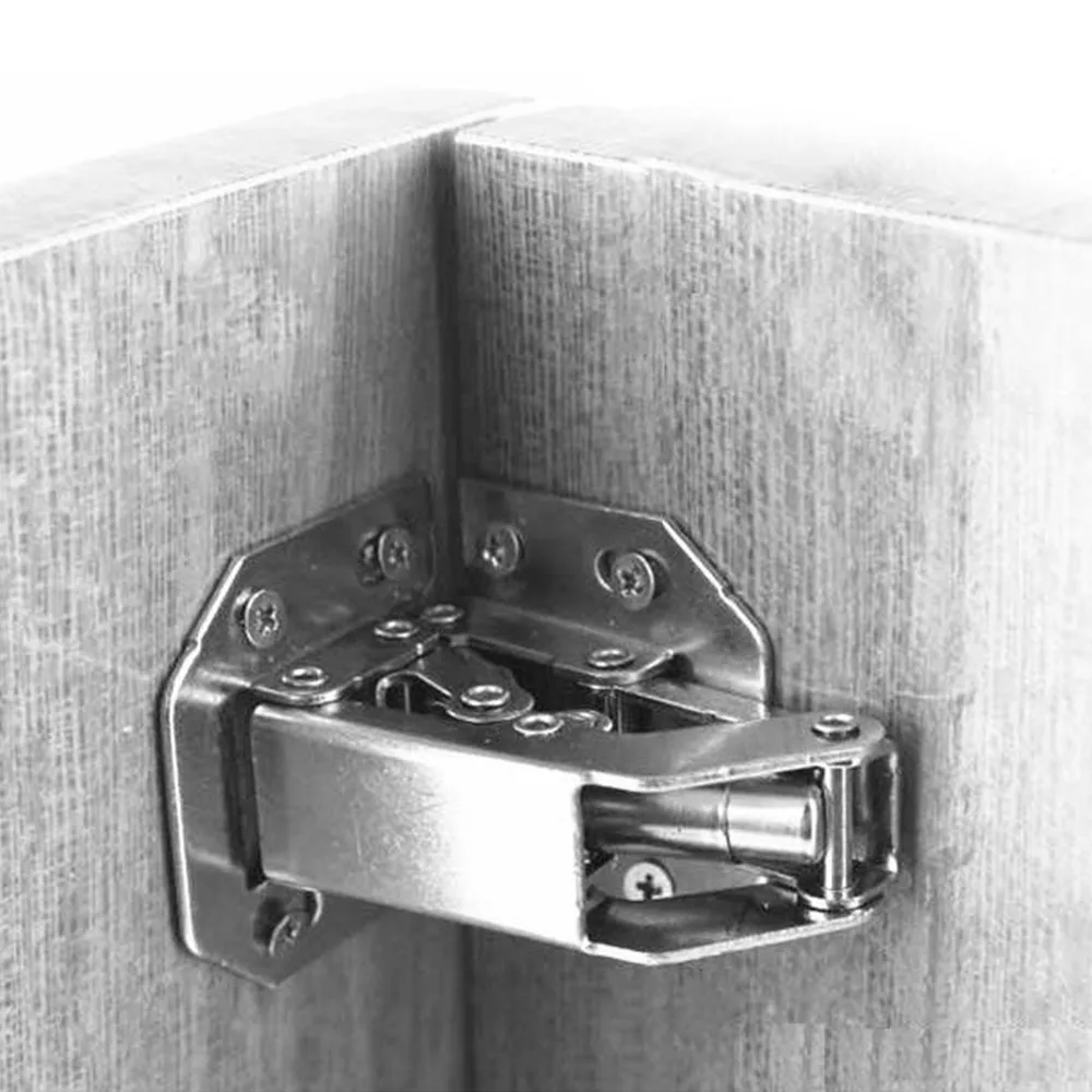 2Pcs Adjustable With Screws Cabinet Organizer Hinges Left and Right Drop Down Hinge Bridge Type Hinges Sink Cabinet