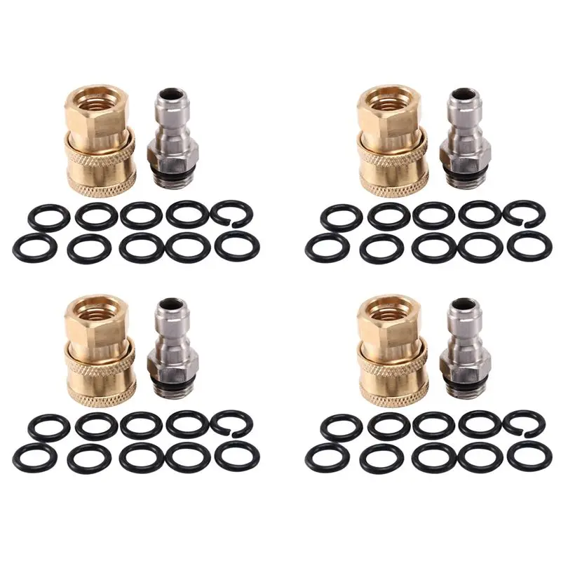 A02M-Pressure Washer Adapter Set,1/4 Inch Quick Disconnect Kit With 40 Pack O-Ring.5000 Psi