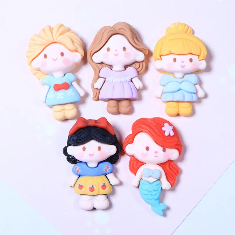 5pcs Cartoon princess resin flatback cabochons jewelry accessories diy resin charms for scrapbooking embellishments