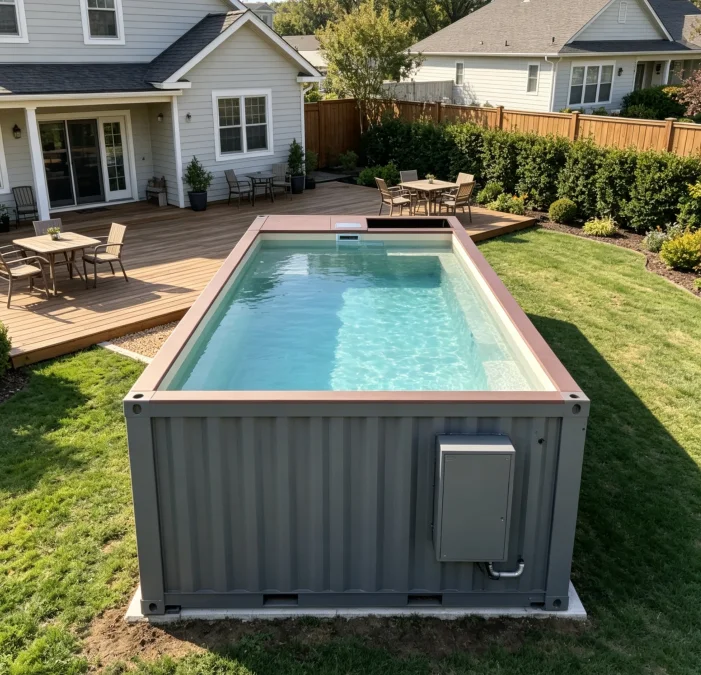 Luxury Steel Structure Container Swimming Pool High Temperature Resistant Prefab Ground Pool