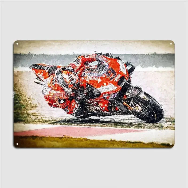 Race Motorcycle Hangoff Metal Sign Painting Décor Cinema Funny Club Home Tin Sign Poster