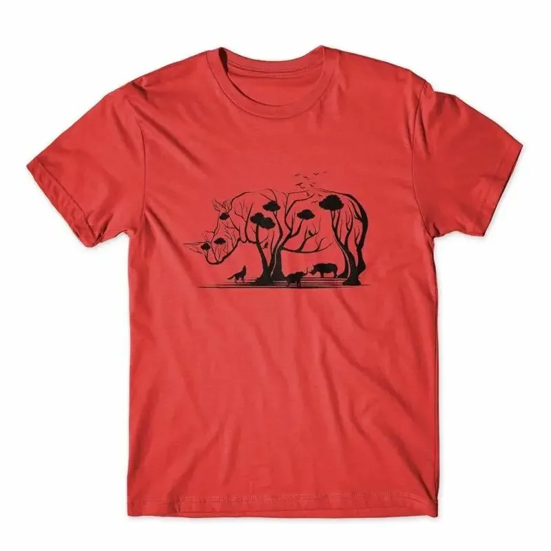 Rhino Wild Tree T Shirt 100 Cotton Premium NEW