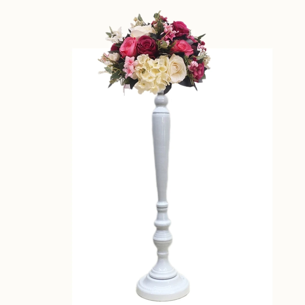 Golden/White Flower Vase Candle Holders Wedding Table Road Lead Event Party Centerpiece Rack Home Decoration 10 PCS/LOT