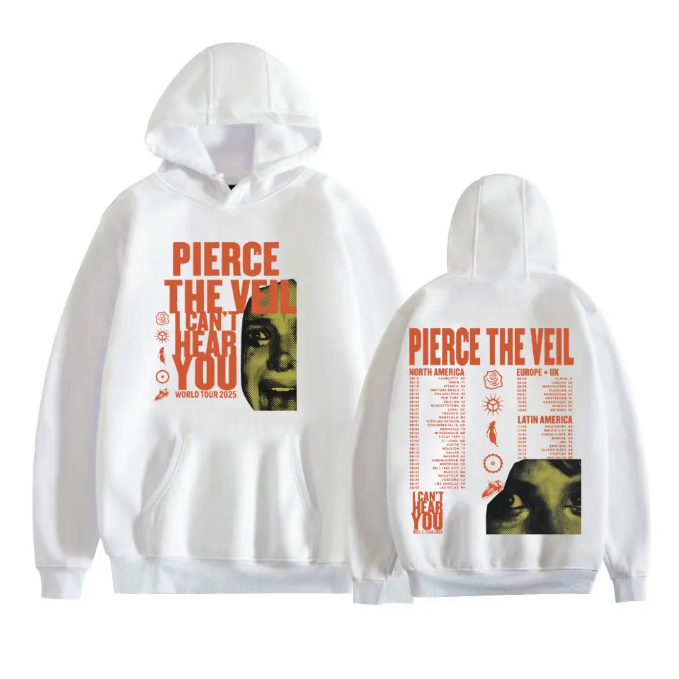 Pierce The Veil I Can't Hear You Tour 2025 com capuz masculino