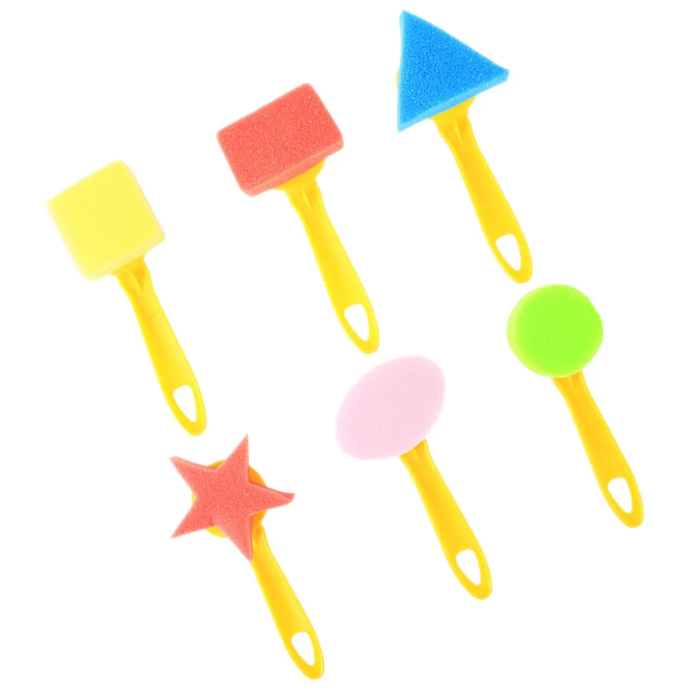 6 قطعة فرش الرسم الإسفنجية الرغوية للفن الاكريليك إسفنجات الطلاء المسطحة DIY بها بنفسك نافذة تلوين المشاريع الحرفية سهلة التنظيف قابلة لإعادة الاستخدام #3