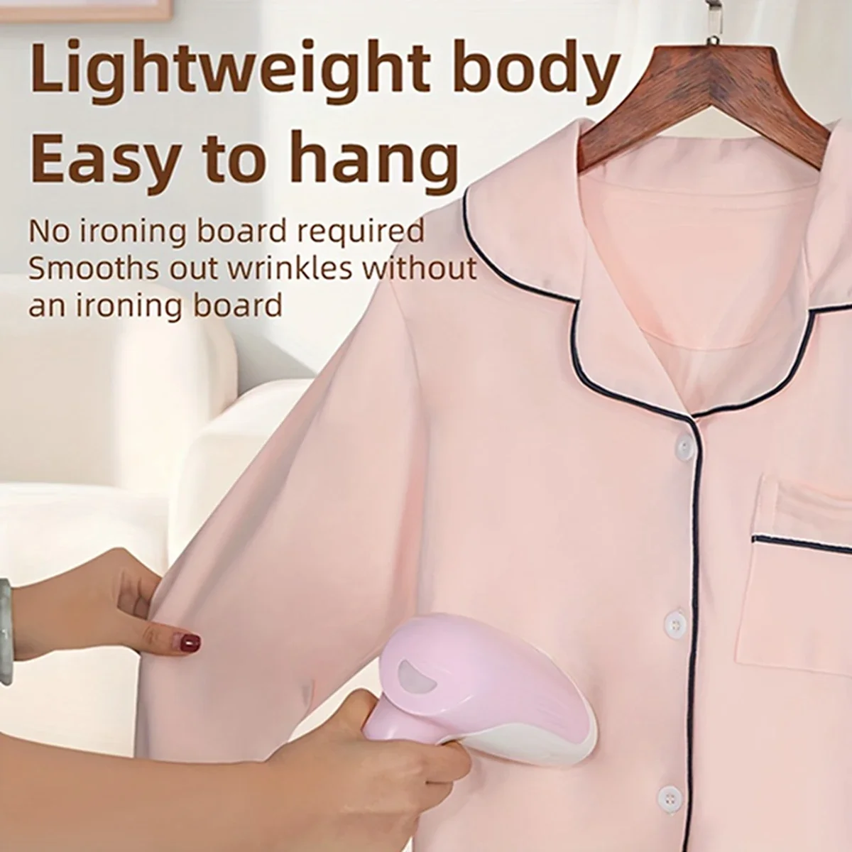 ポータブル衣類スチーマー、布製スチーマー、ホームおよびタッチスクリーン、7ホール、20秒高速-熱、1500w、280ml