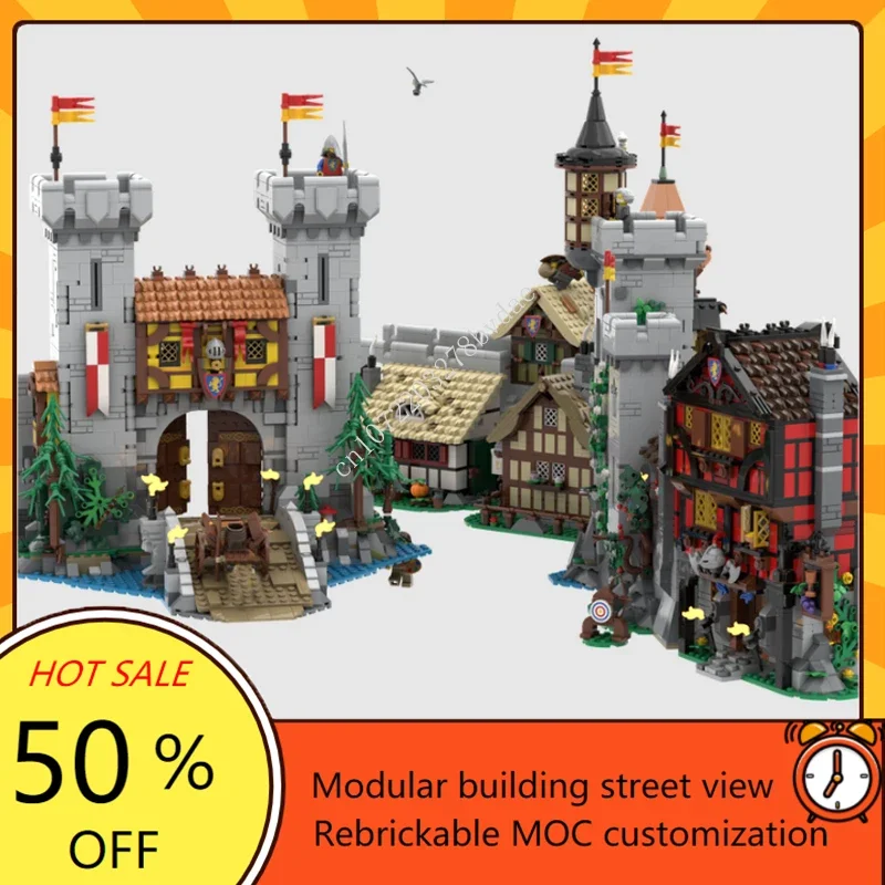 11936PCS Lion Knights\' Kingdom MOC-10332 Medieval Town Castle Expansion Model Building Blocks Education Assembly Model Toy Gifts