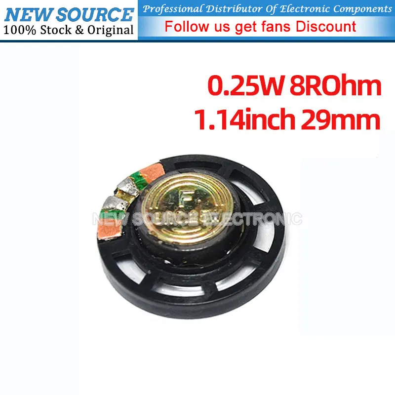 

10pcs Mini Audio Speaker DIY 0.25 W 8R Ohm Stereo Woofer Loudspeaker Amplifier for Headphone Sound Box 1.14inch 29mm 2.9cm