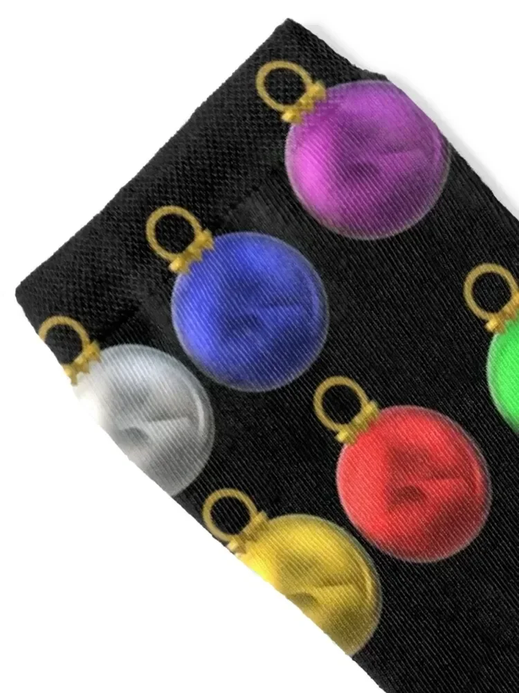 Colorful Christmas Tree Ornaments (Black Background) Socks valentine gift ideas FASHION Heating sock retro Socks Men's Women's