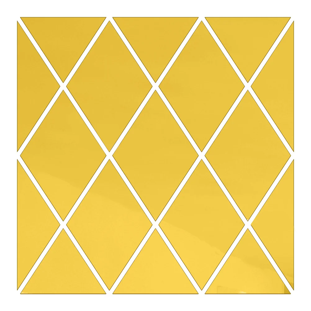 

17pcs Mirror Wall Stickers Self Adhesive Acrylic Decals Rhombus Shape Decorative Tiles For Bathroom Living Room Bedroom