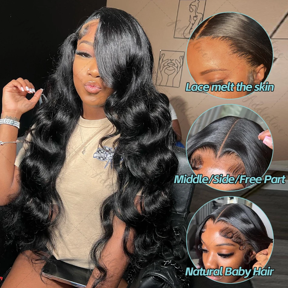 Perruque Lace Front Wig Body Wave Naturelle, Cheveux Humains, 13x4, 13x6, 5x5, Pre-Plucked, Transparent HD, 250%, 30, 40 Pouces, pour Femme