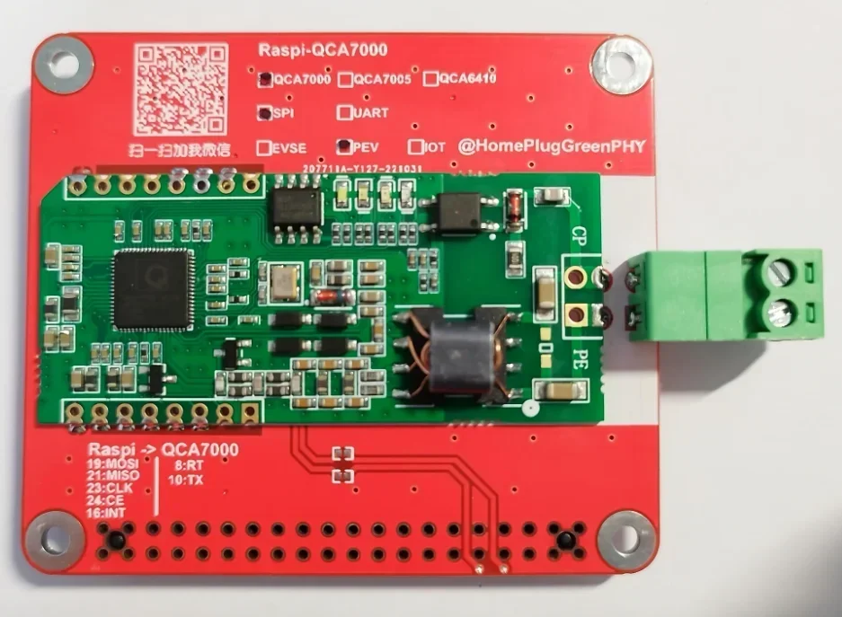 QCA7000/7005 Development Board Home Plug Green PHY/ISO15118 Raspberry